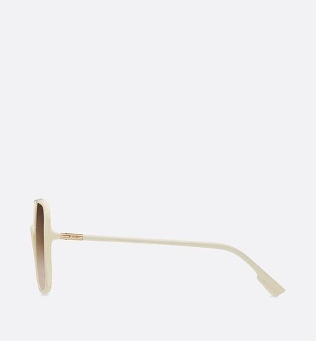 DiorSoStellaire1 Ivory Squared Sunglasses with Shaded Brown 